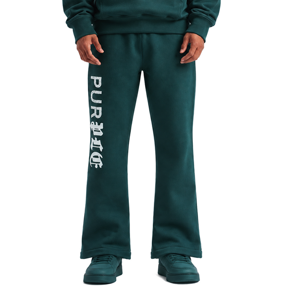 HALF & HALF FLARED PANTS GREEN