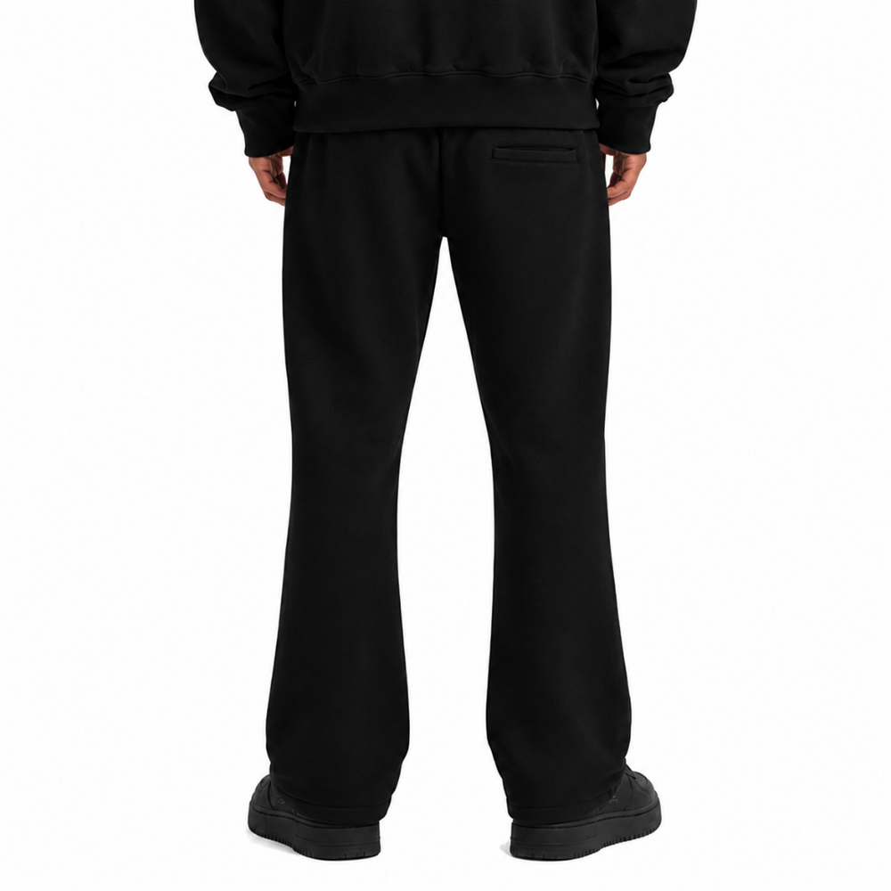HALF & HALF FLARED PANTS BLACK