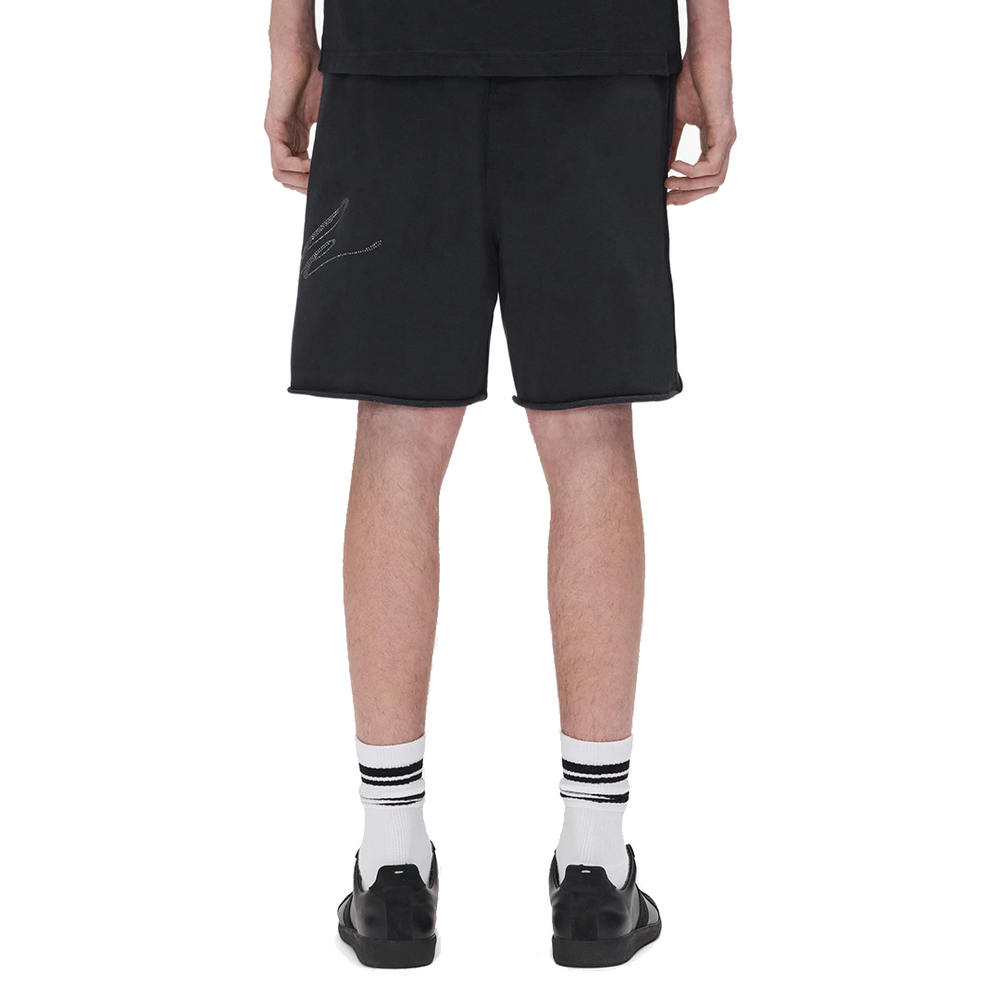 CRYSTAL SLANTED SCRIPT SHORTS BLACK