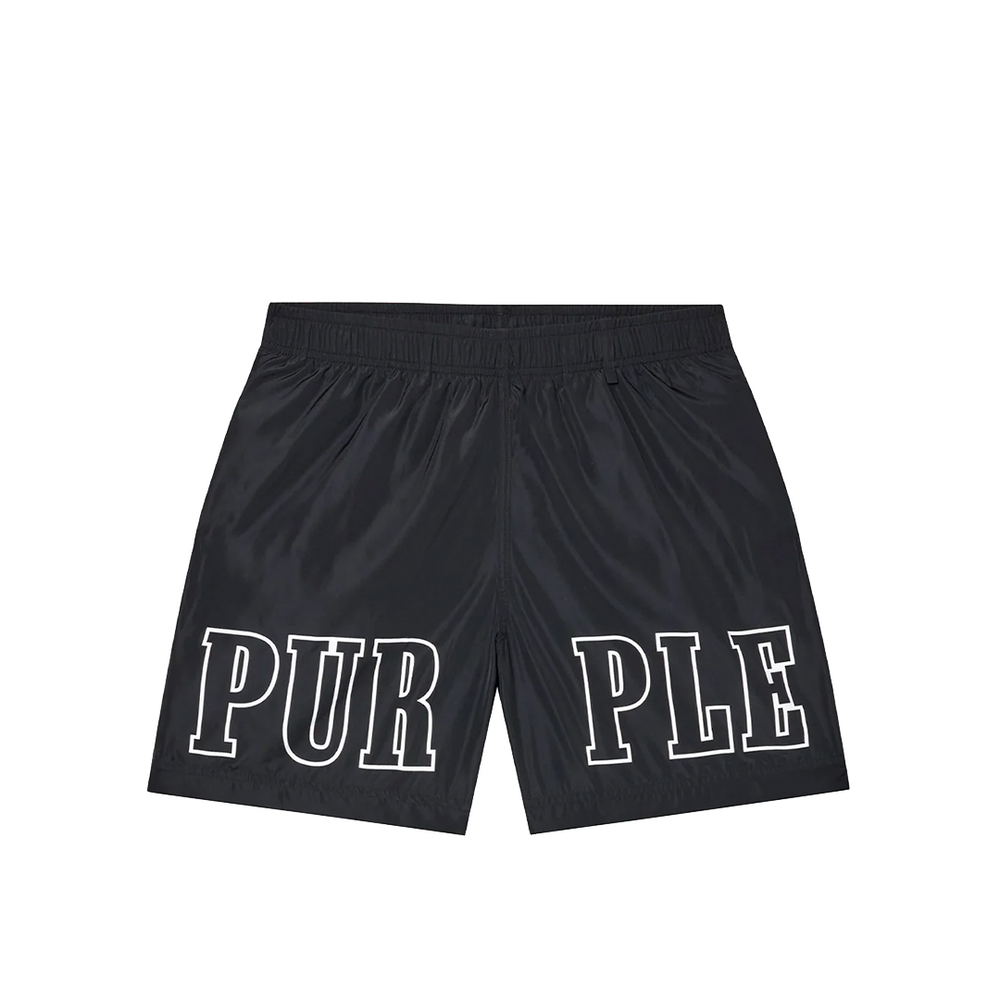 WORDMARK OUTLINE SWIM SHORT BLACK