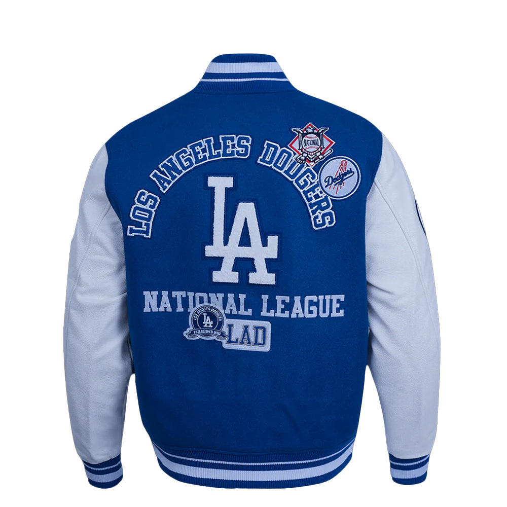 LOS ANGELES DODGERS AREA CODE M RIB WOOL VARSITY JACKET DARK BLUE