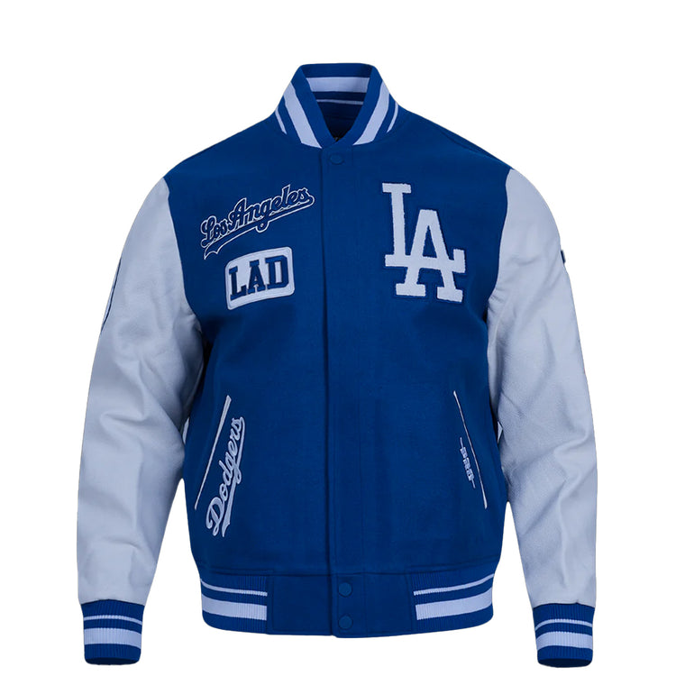 LOS ANGELES DODGERS AREA CODE M RIB WOOL VARSITY JACKET DARK BLUE