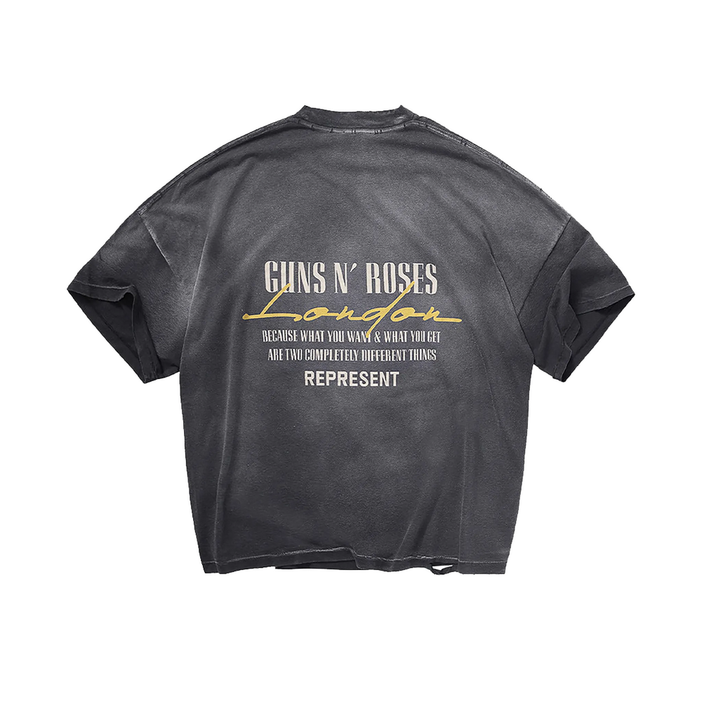 GUNS N' ROSES CROSS T-SHIRT STAINED BLACK – NRML