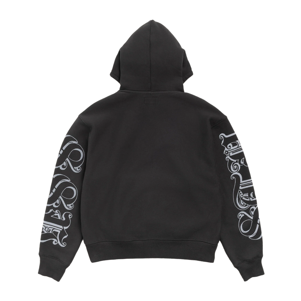 MOTIF PRINT HOODIE BLACK