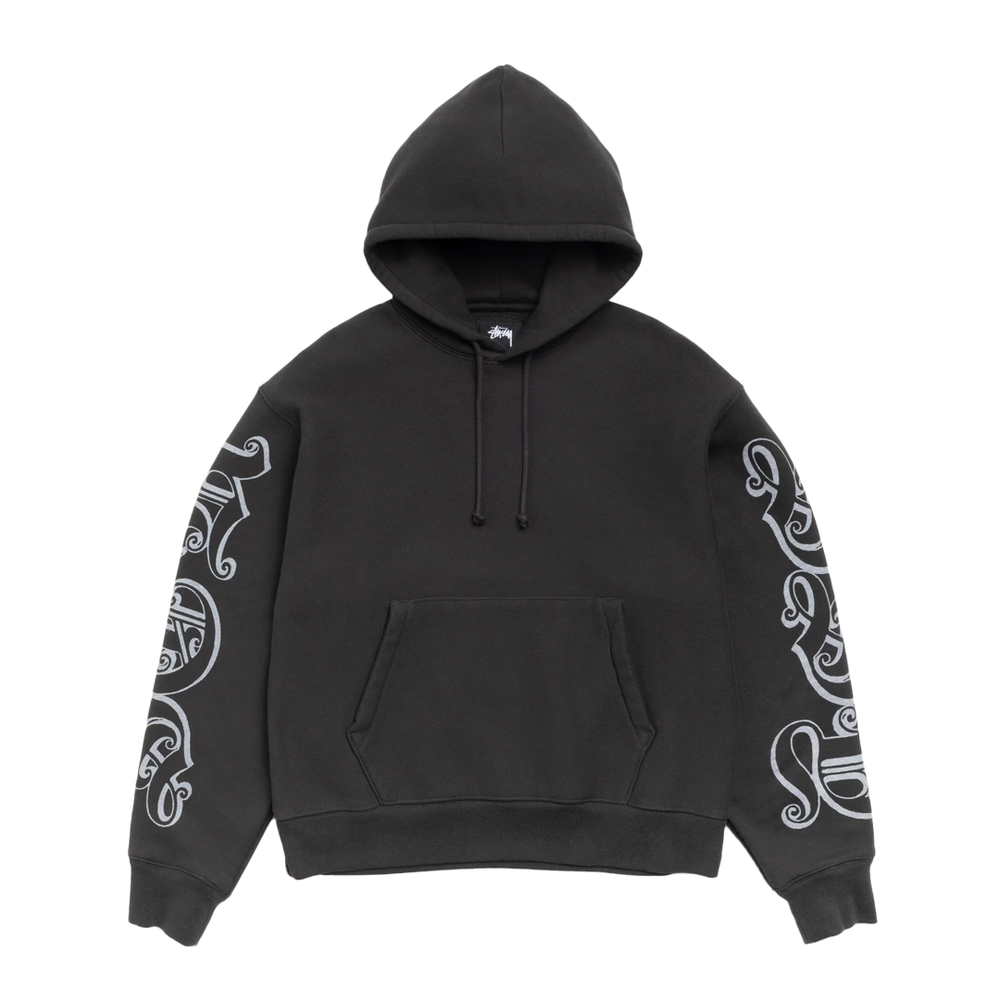 MOTIF PRINT HOODIE BLACK