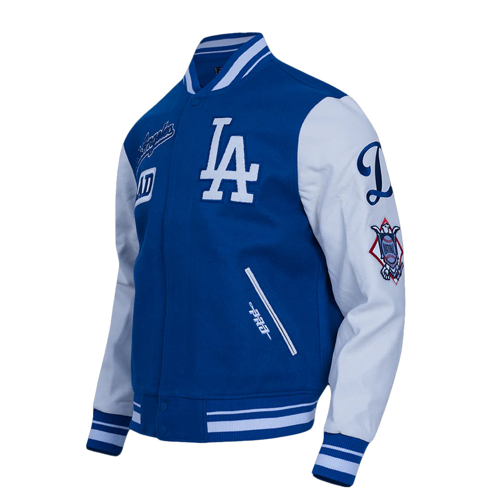 LOS ANGELES DODGERS AREA CODE M RIB WOOL VARSITY JACKET DARK BLUE