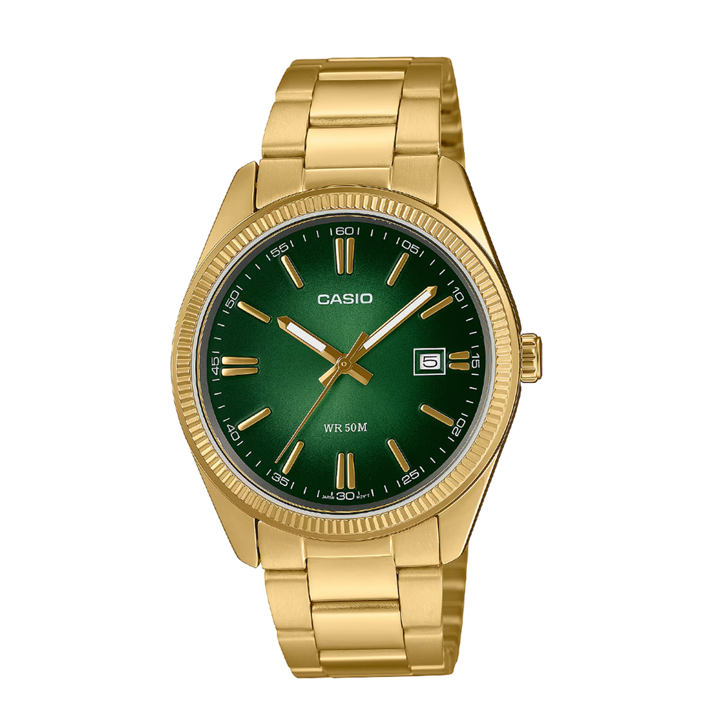 ANALOG DRESS WATCH GOLD / GREEN MTP-1302PGC-3AV