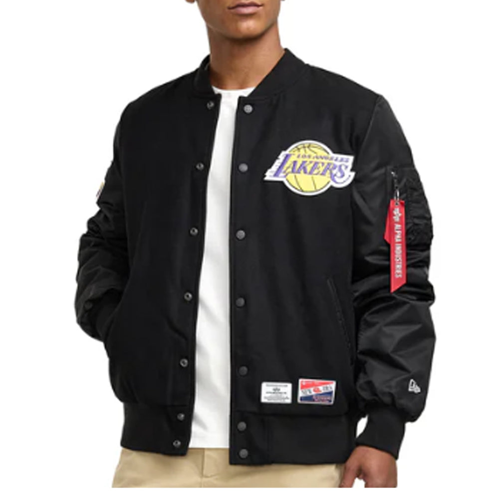 NEW ERA x ALPHA INDUSTRIES LAKERS MA1 JACKET BLACK