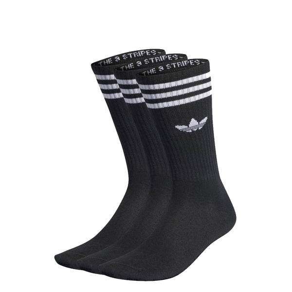 SOLID CREW SOCKS BLACK (3 PAIRS)