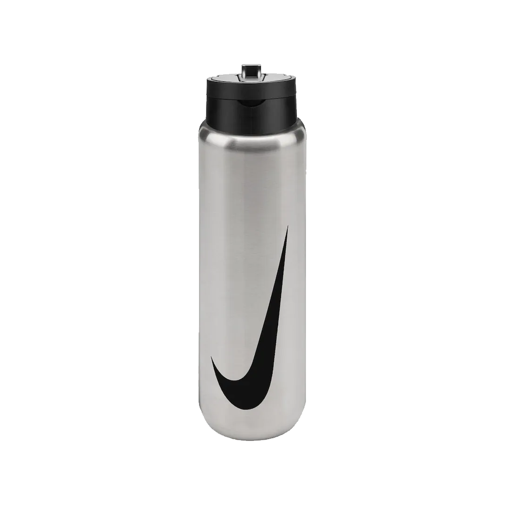 STAINLESS STEEL RECHARGE STRAW WATER BOTTLE 24 OZ SILVER