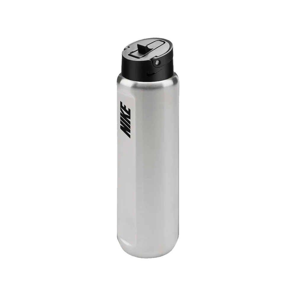 STAINLESS STEEL RECHARGE STRAW WATER BOTTLE 24 OZ SILVER