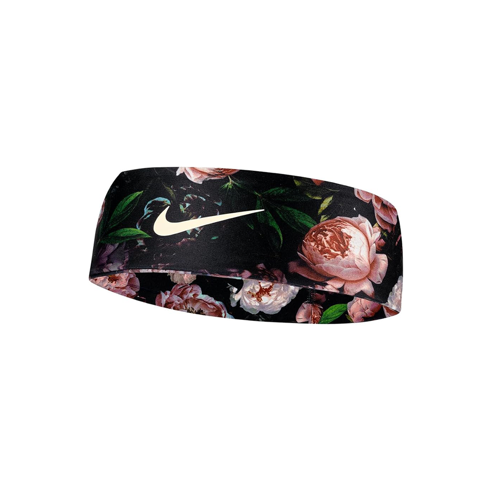 NIKE DRI-FIT FURY CLASSIC HEADBAND PRINTED BLACK / PALE IVORY