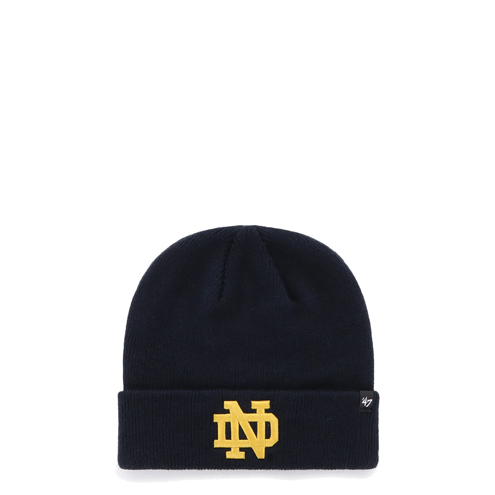 NCAA NOTRE DAME FIGHTING IRSH RAISED CUFF KNIT BEANIE NAVY