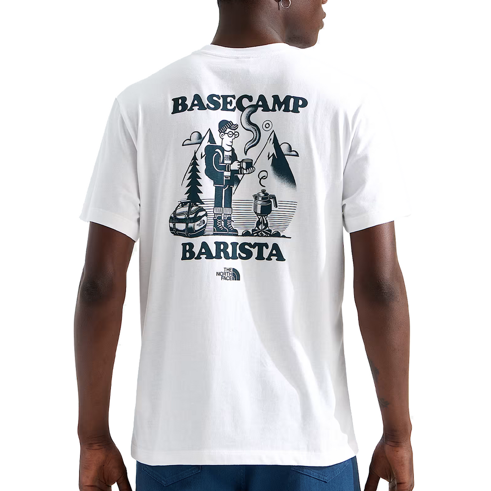 UNISEX BASECAMP BARISTA RELAXED TEE TNF WHITE / PACIFIC TEAL
