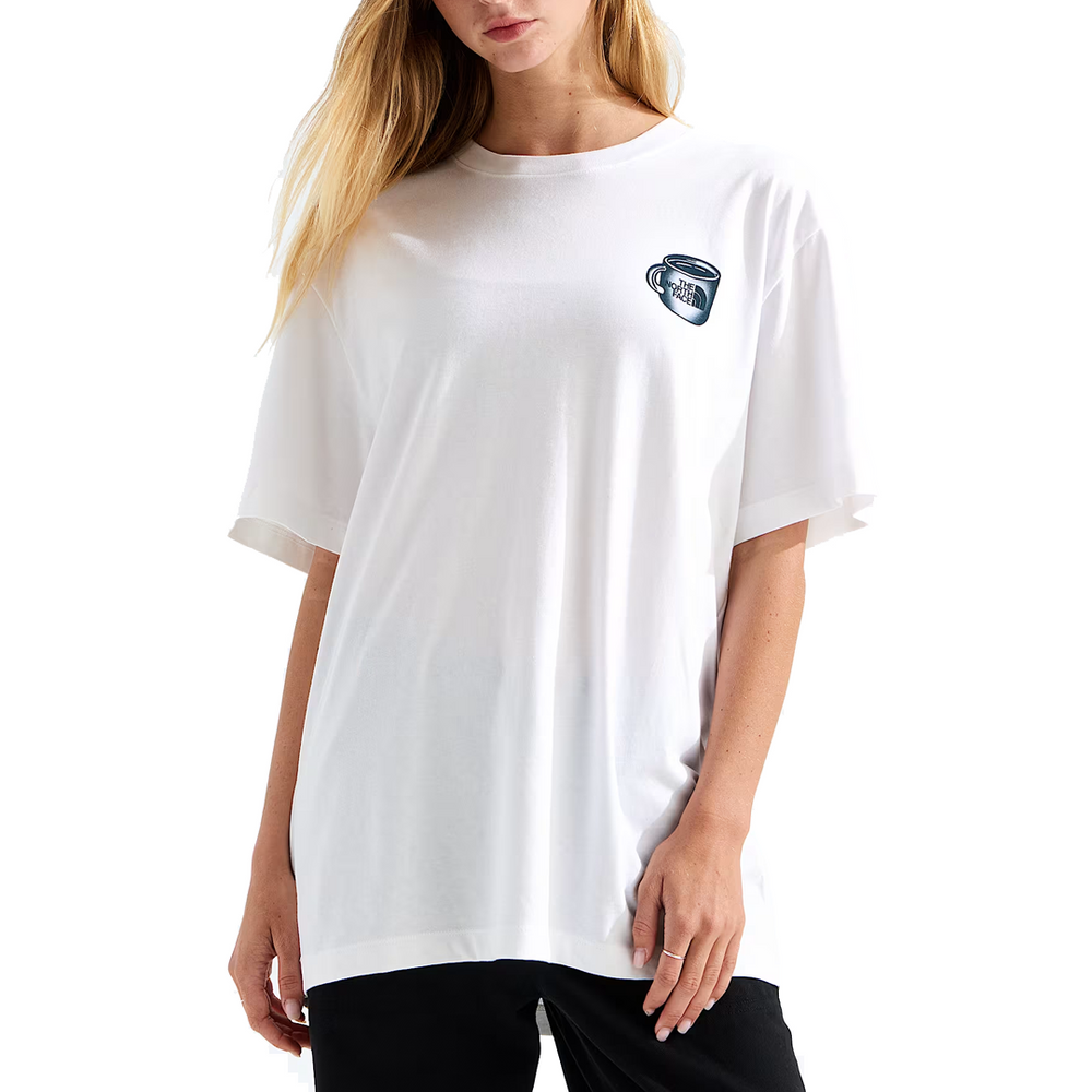 UNISEX BASECAMP BARISTA RELAXED TEE TNF WHITE / PACIFIC TEAL