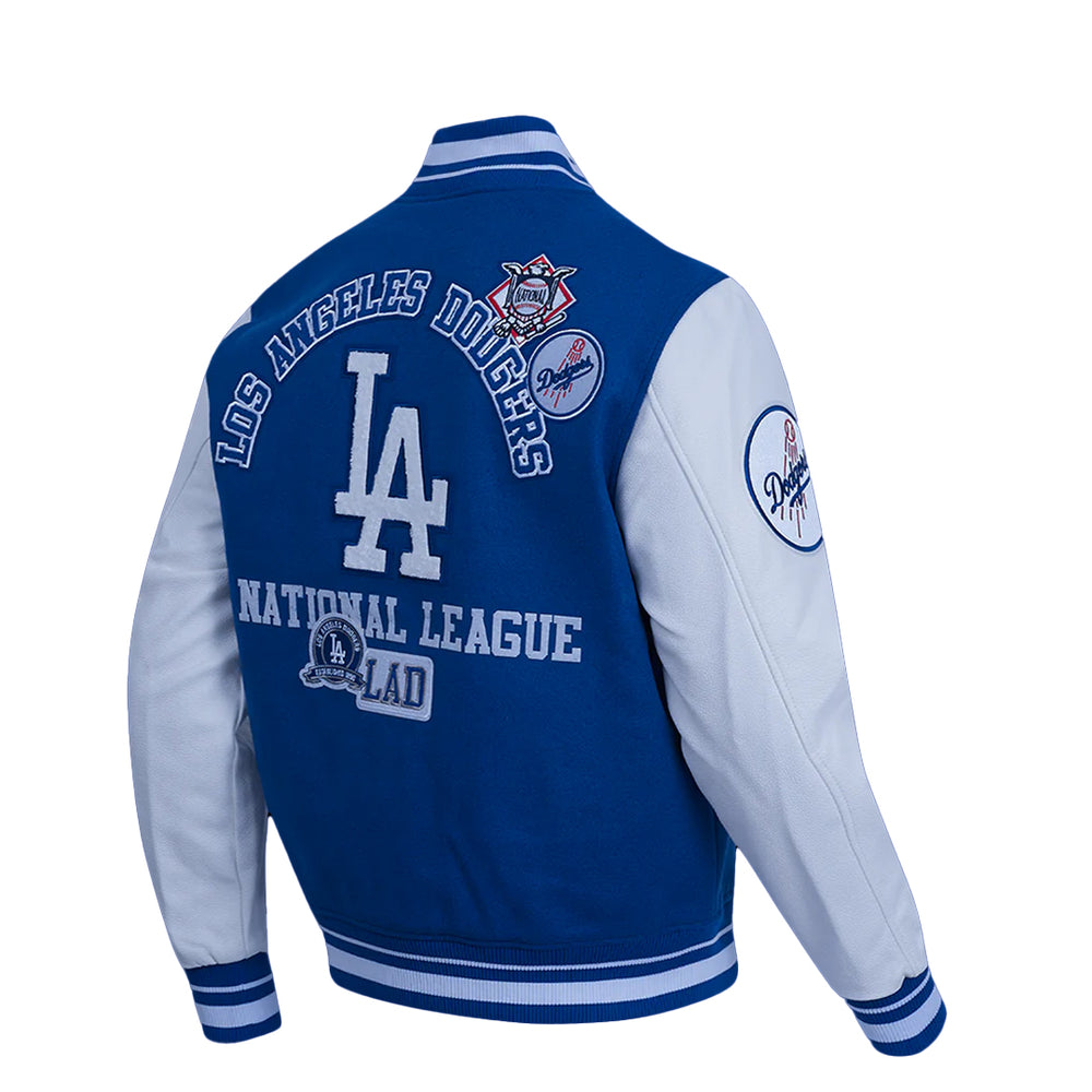 LOS ANGELES DODGERS AREA CODE M RIB WOOL VARSITY JACKET DARK BLUE