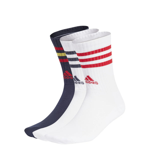 3 STRIPES CUSHIONED CREW SOCKS (3 PAIRS)