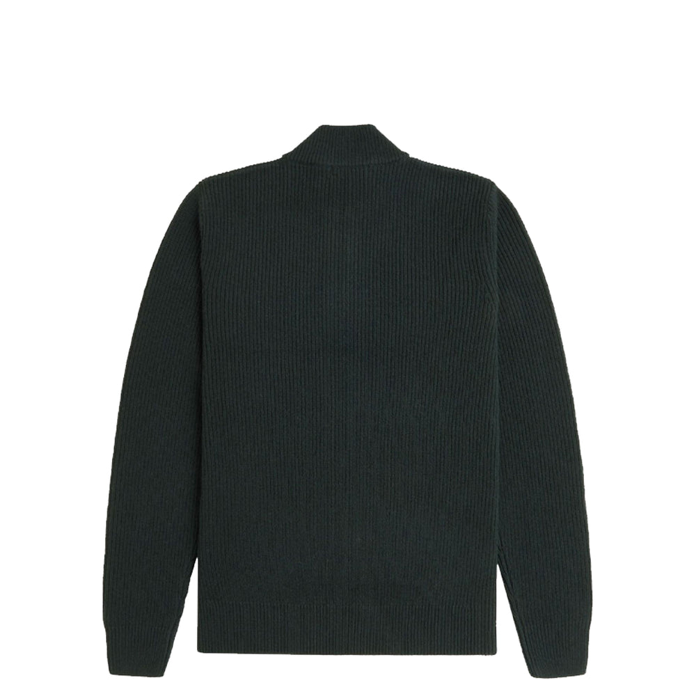 TEXTURED HALF ZIP JUMPER NIGHT GREEN