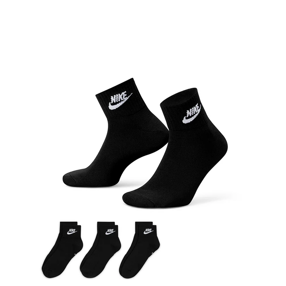 EVERYDAY ESSENTIAL ANKLE SOCKS BLACK 3 PAIRS NRML