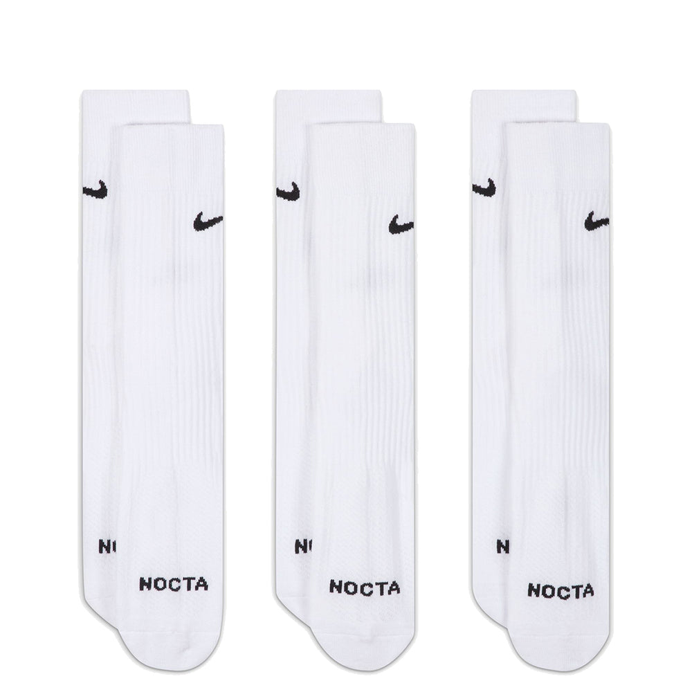 NOCTA CREW SOCKS 3 PACK WHITE