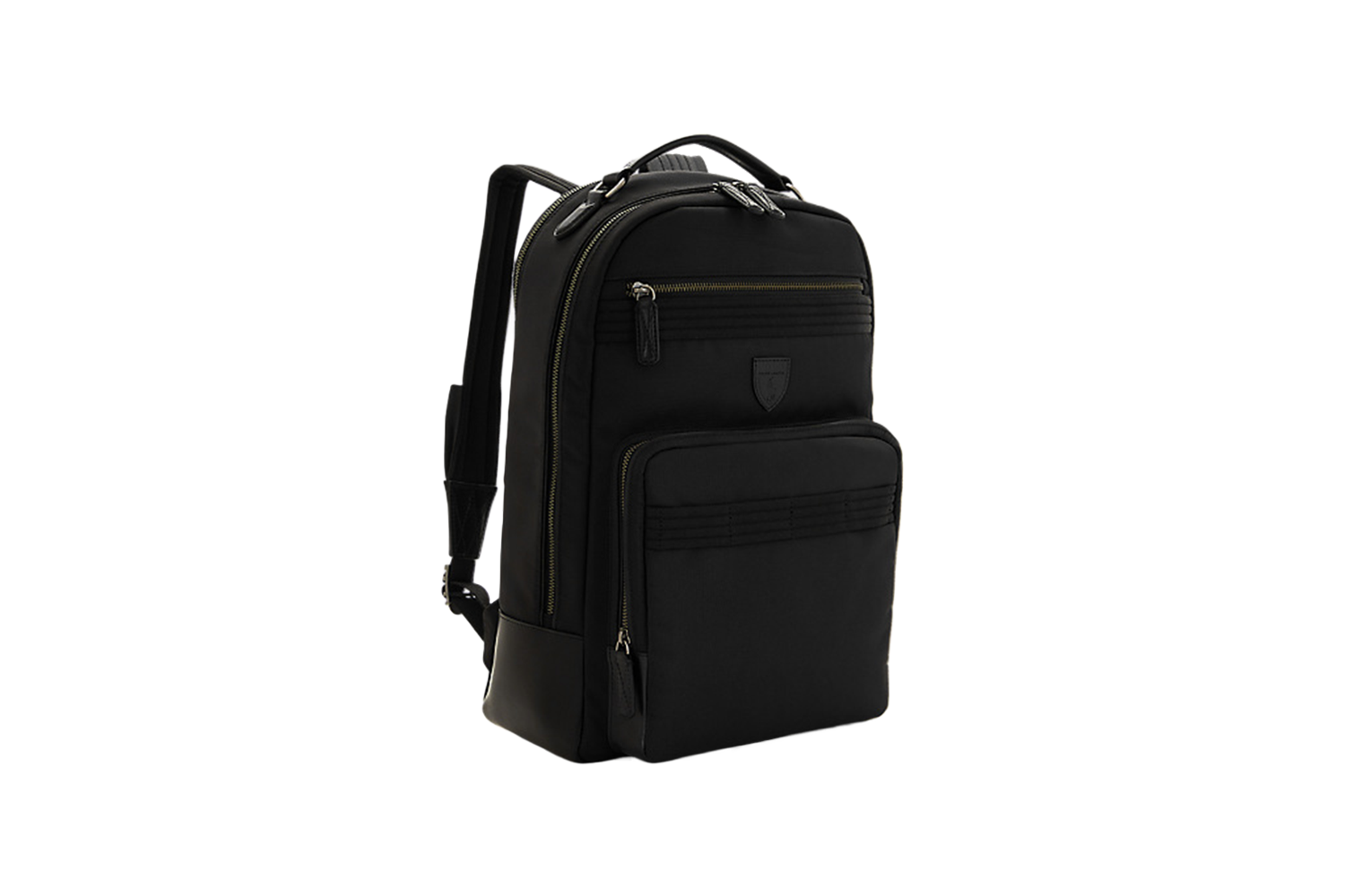 LEATHER-TRIM TRAVEL BACKPACK