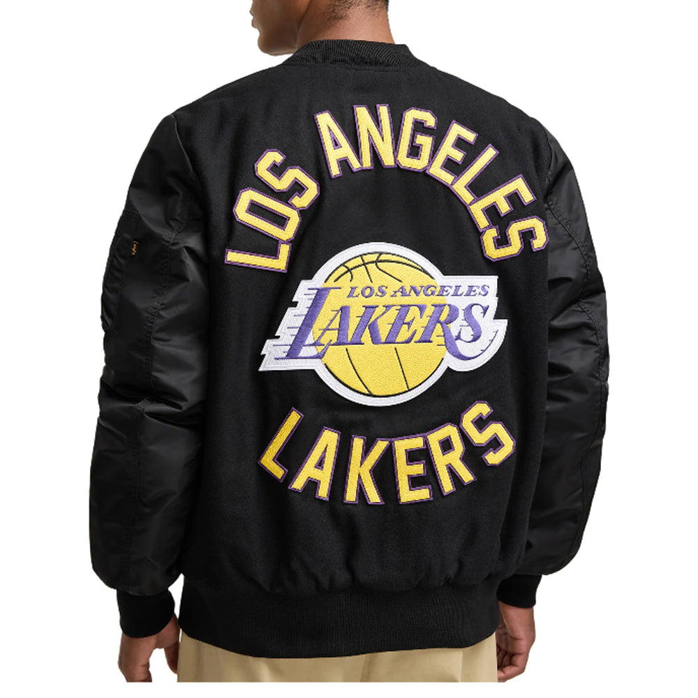 NEW ERA x ALPHA INDUSTRIES LAKERS MA1 JACKET BLACK