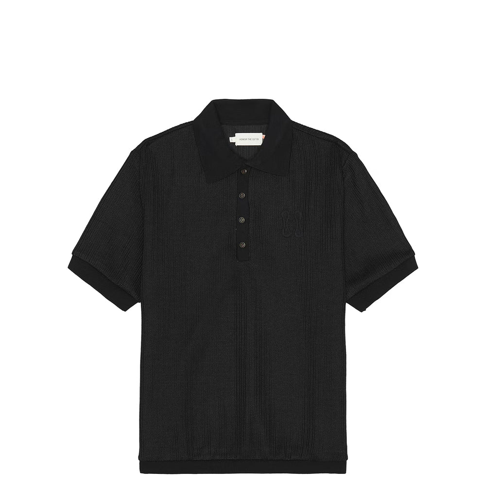 HTG B-SUMMER KNIT POLO SHIRT BLACK