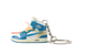 BLUE OFF WHITE AJ1 SNEAKER KEYCHAIN WITH ORANGE LACE