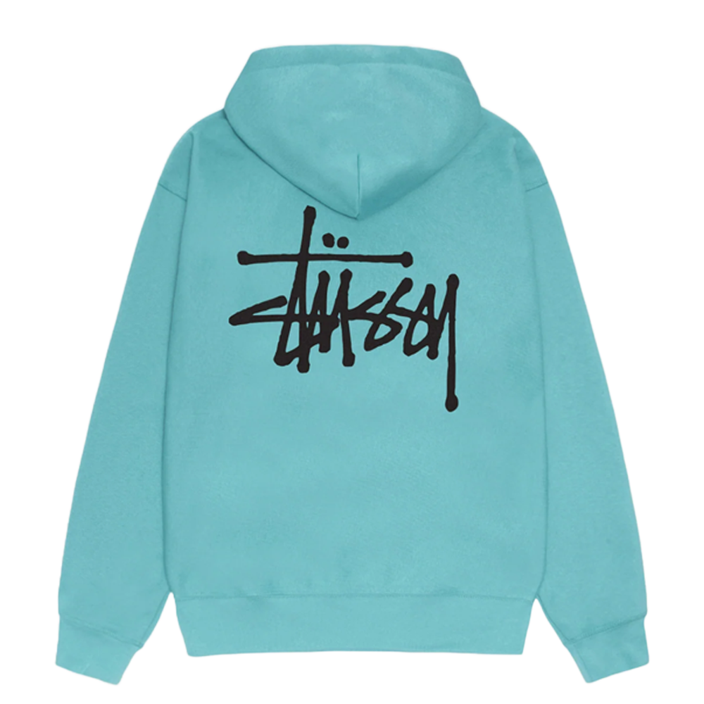 BASIC STUSSY ZIP HOODIE OCEAN