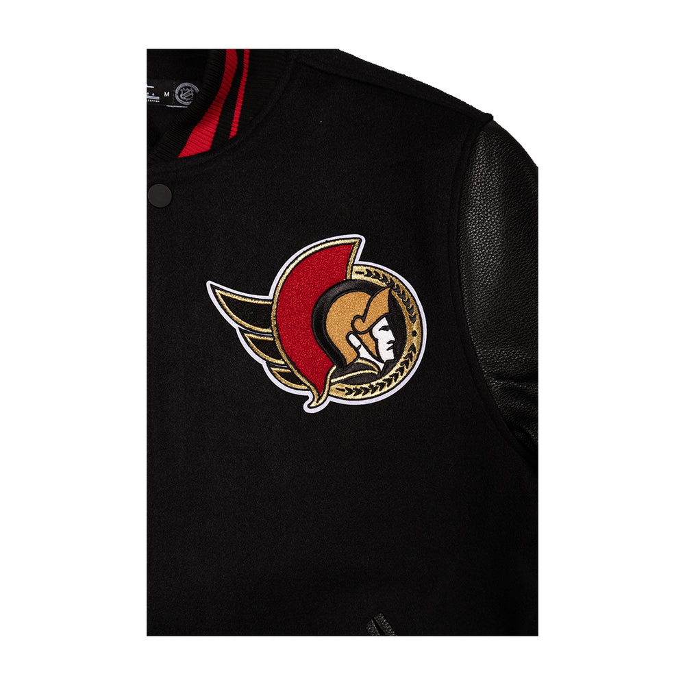 OTTAWA SENATORS AREA CODE RIB WOOL VARSITY JACKET