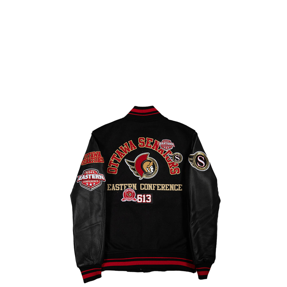 OTTAWA SENATORS AREA CODE RIB WOOL VARSITY JACKET