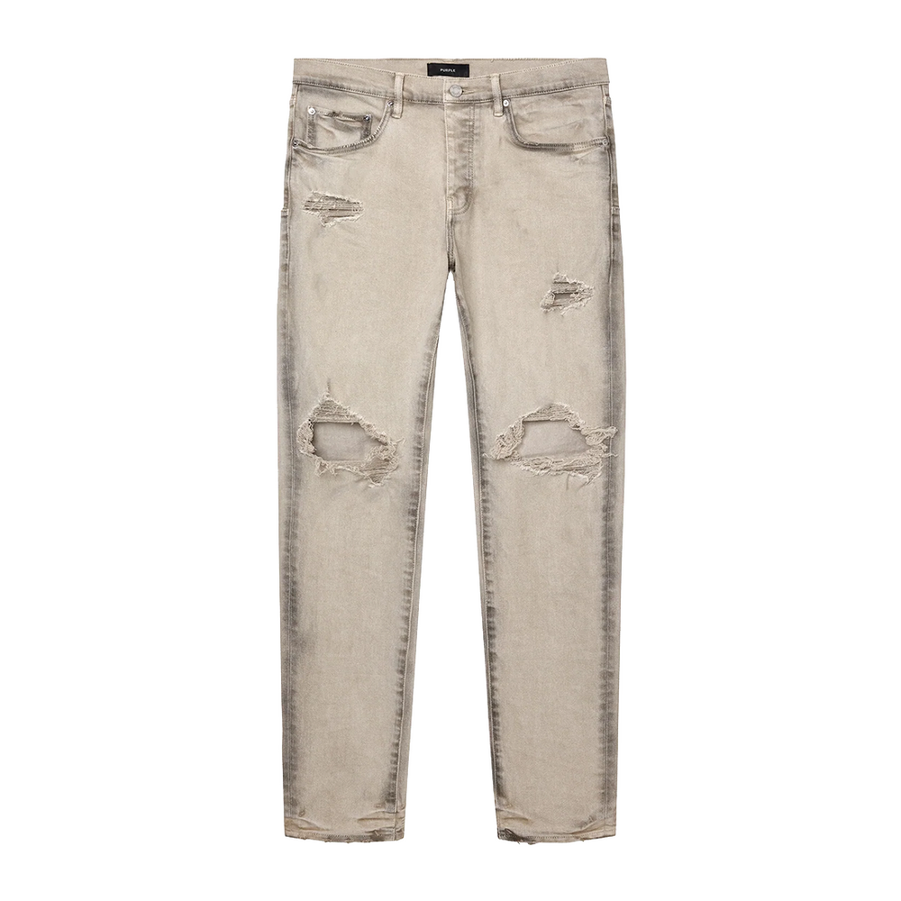 P001 SKINNY COATED SEAM JEANS TAN
