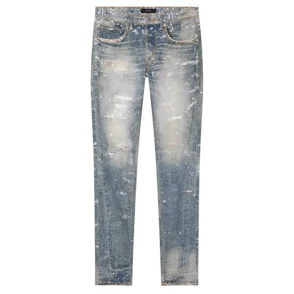 SKINNY SEQUIN LIGHT INDIGO