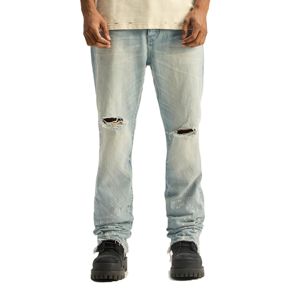 P011 BLEACH SPLATTERS JEANS LIGHT INDIGO