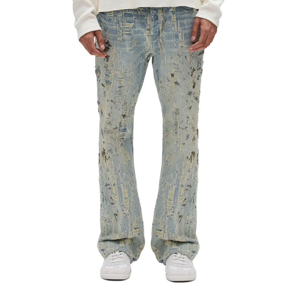 BEAD SPLATTER DESTROYED JEANS