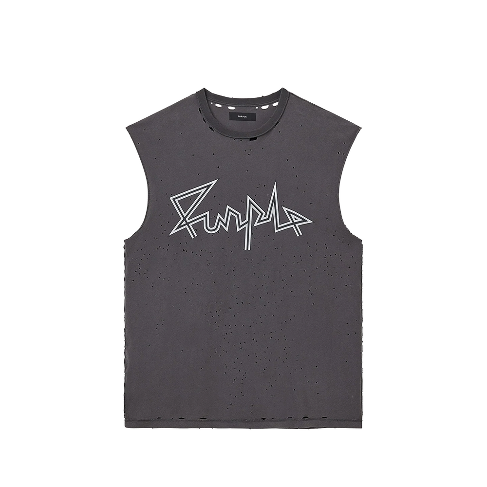 VOLTAGE SCRIPT TANK TOP GRAY