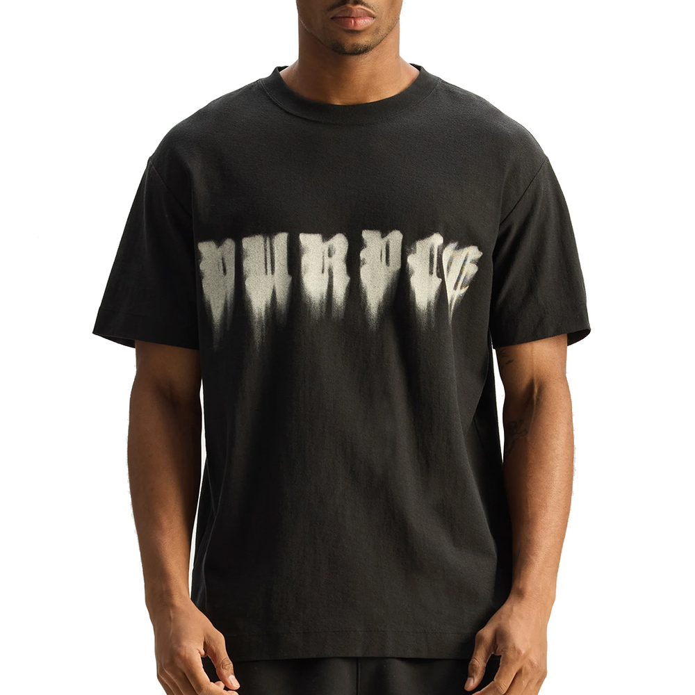 SMUDGED GOTHIC TEE BLACK