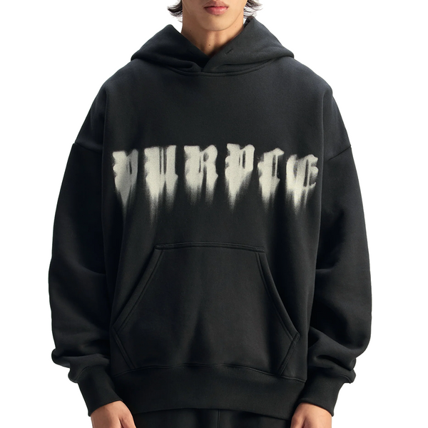 SMUDGED GOTHIC HOODIE BLACK