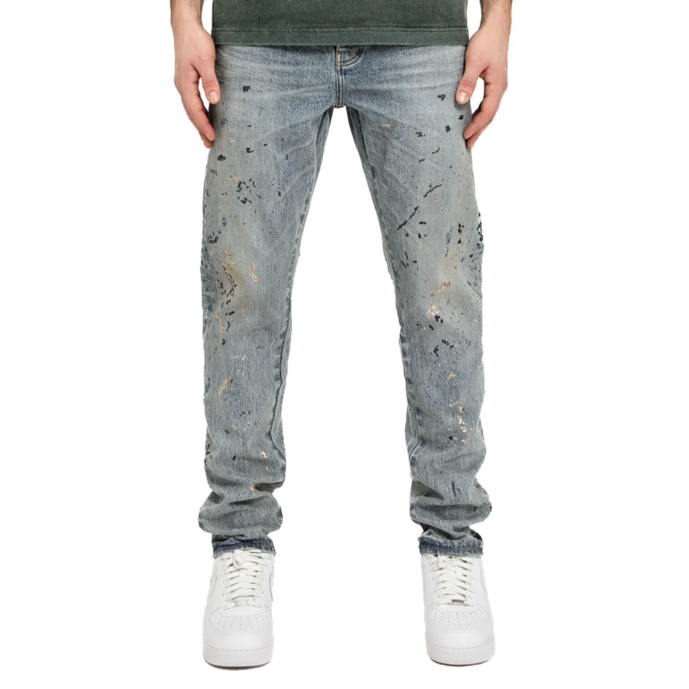 SEQUIN PAINT SPLATTER DENIM LIGHT INDIGO