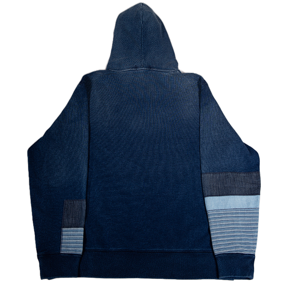 INDIGO PATCHWORK HOODIE