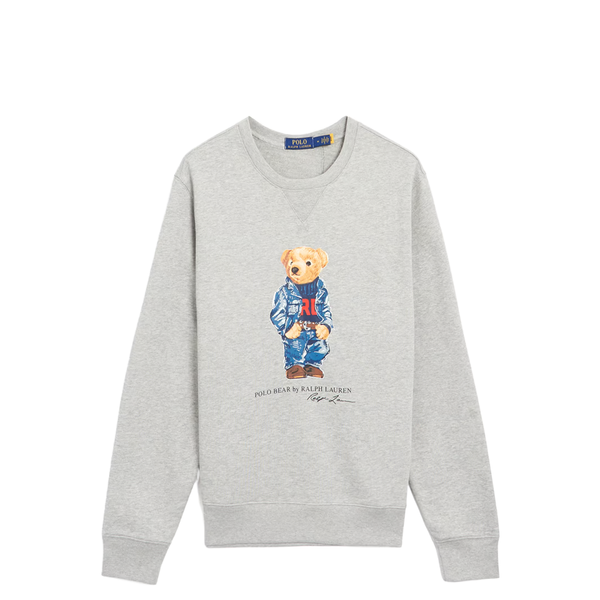 DENIM POLO BEAR CREWNECK SWEATSHIRT