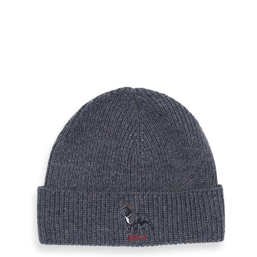 FRENCH BULLDOG CUFF BEANIE GREY