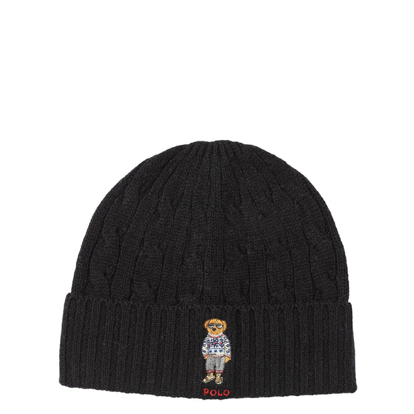 HOLIDAY BEAR CABLE BEANIE BLACK