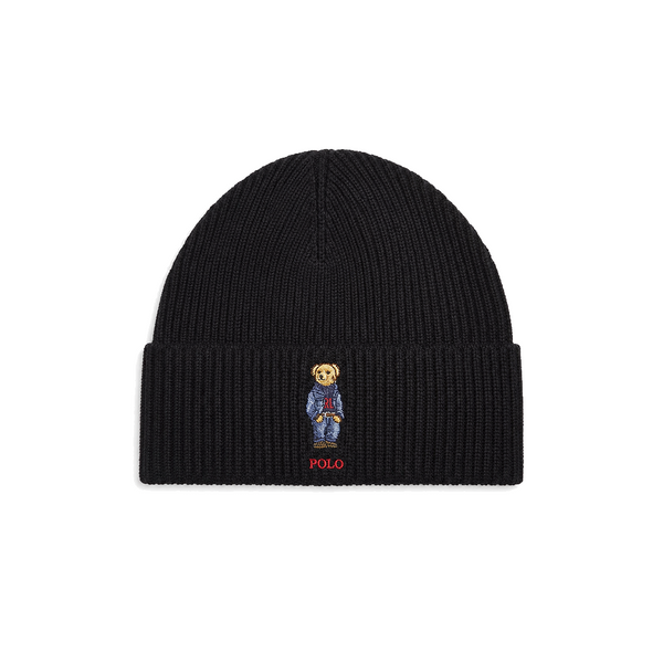 SOLID DENIM BEAR BEANIE BLACK