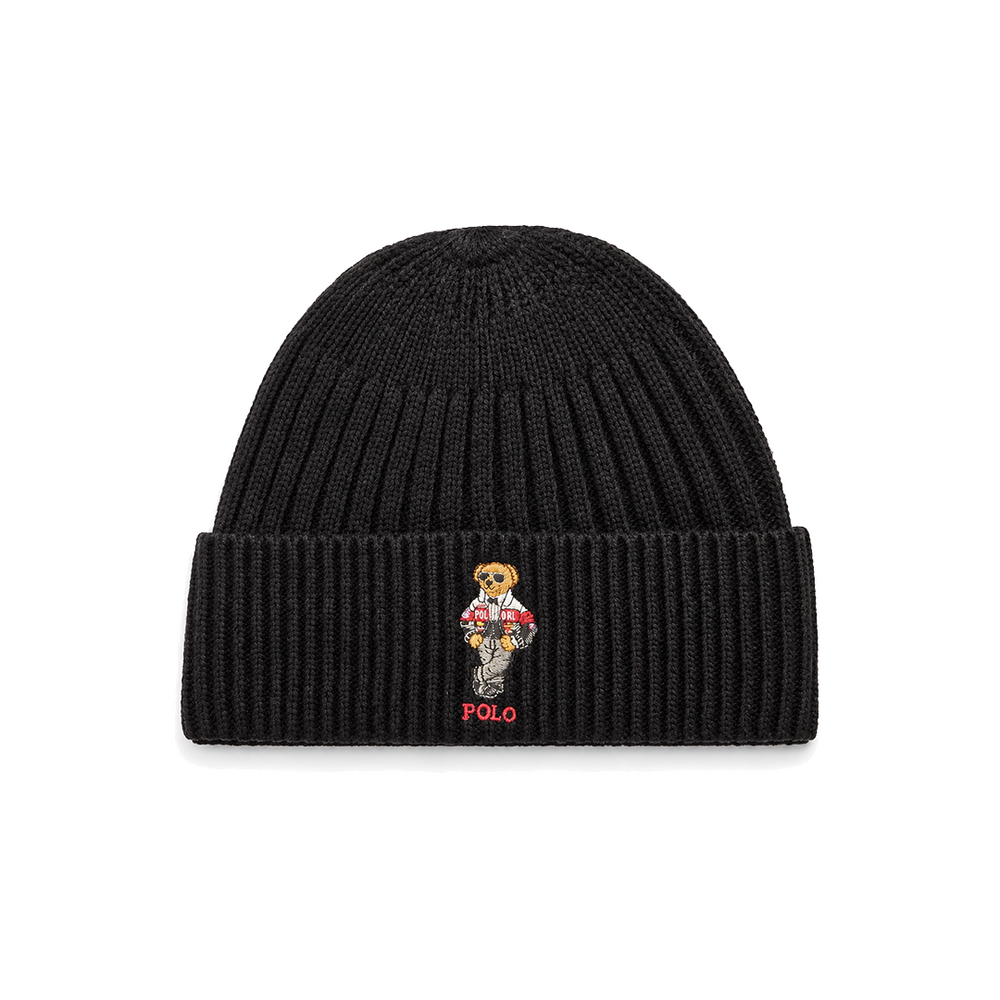 RACING BEAR BEANIE BLACK