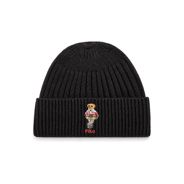 RACING BEAR BEANIE BLACK