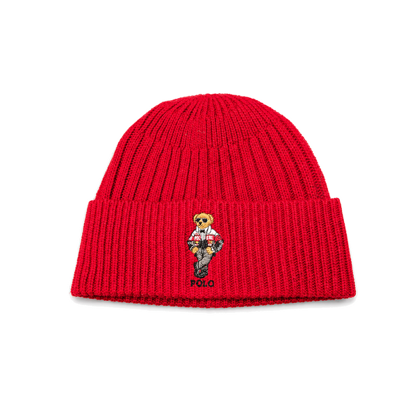 RACING BEAR BEANIE RED