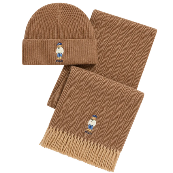 LITCHFIELD BEAR BOXED GIFT SET CARAMEL BROWN