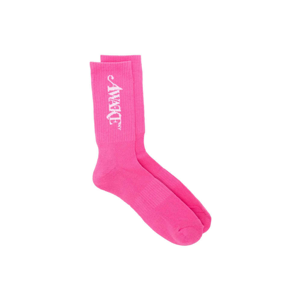 RIBBED LOGO SOCKS PINK