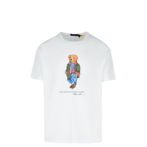 CLASSIC FIT POLO BEAR JERSEY T-SHIRT WHITE